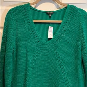 Talbots Kelly Green V Neck Sweater - NWT